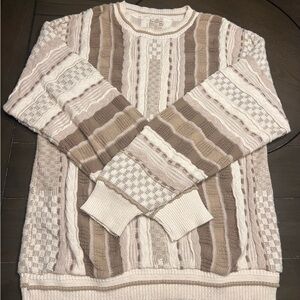 Men's Beige and Brown Sweater
